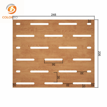 (2) Detailed Plane Picture Slot Wood Timber Acoustic Panel for Indoor Stadium/Studio